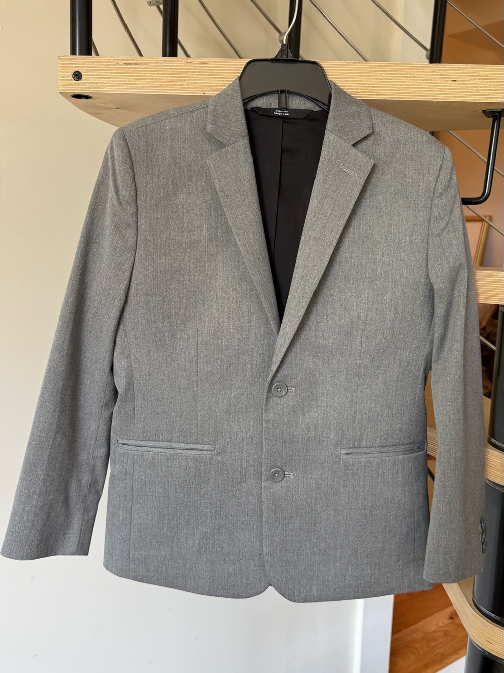 Boys Classic Gray Blazer - Modern Single-Breasted Jacket